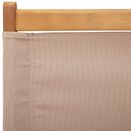 Folding Garden Chairs 4 pcs Taupe Fabric and Solid Wood