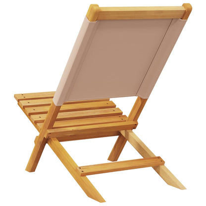 Folding Garden Chairs 8 pcs Taupe Fabric and Solid Wood