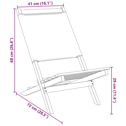 Folding Garden Chairs 6 pcs Green Fabric and Solid Wood