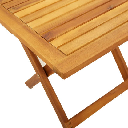 Folding Chairs 2 pcs with Table Red Solid Wood