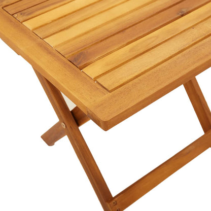 Folding Chairs 2 pcs with Table Dark Blue Solid Wood