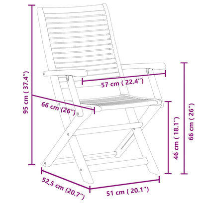 Folding Chairs 8 pcs 57x66x95 cm Solid Wood Acacia