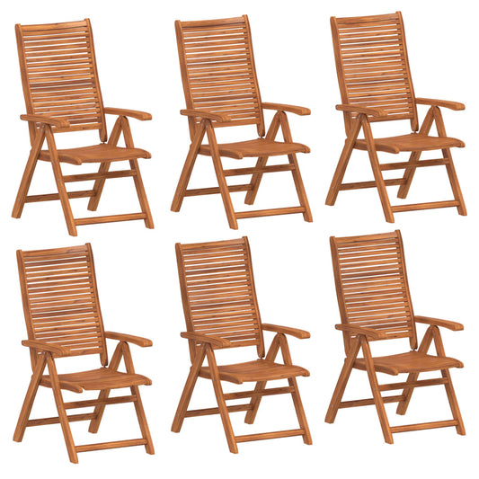 Reclining Garden Chairs 6 pcs 56x72x107 cm Solid Wood Acacia