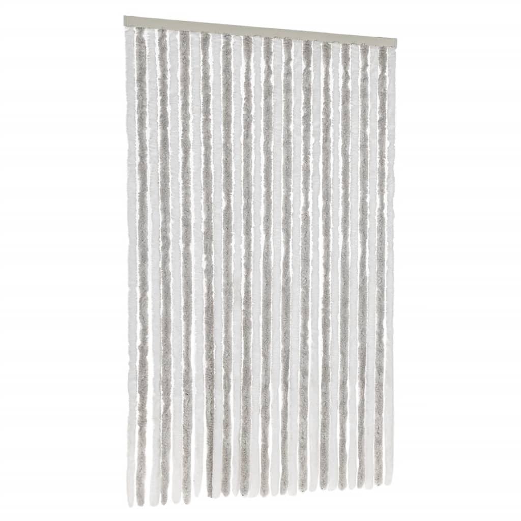 Fly Curtain Light Grey and White 118x220 cm Chenille