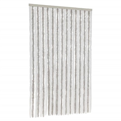 Fly Curtain Light Grey and White 118x220 cm Chenille