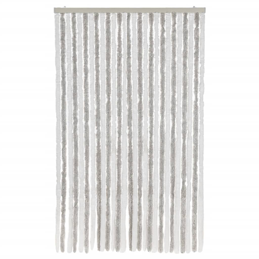 Fly Curtain Light Grey and White 118x220 cm Chenille