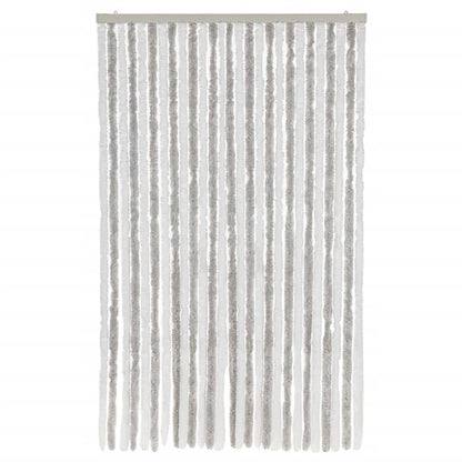 Fly Curtain Light Grey and White 118x220 cm Chenille