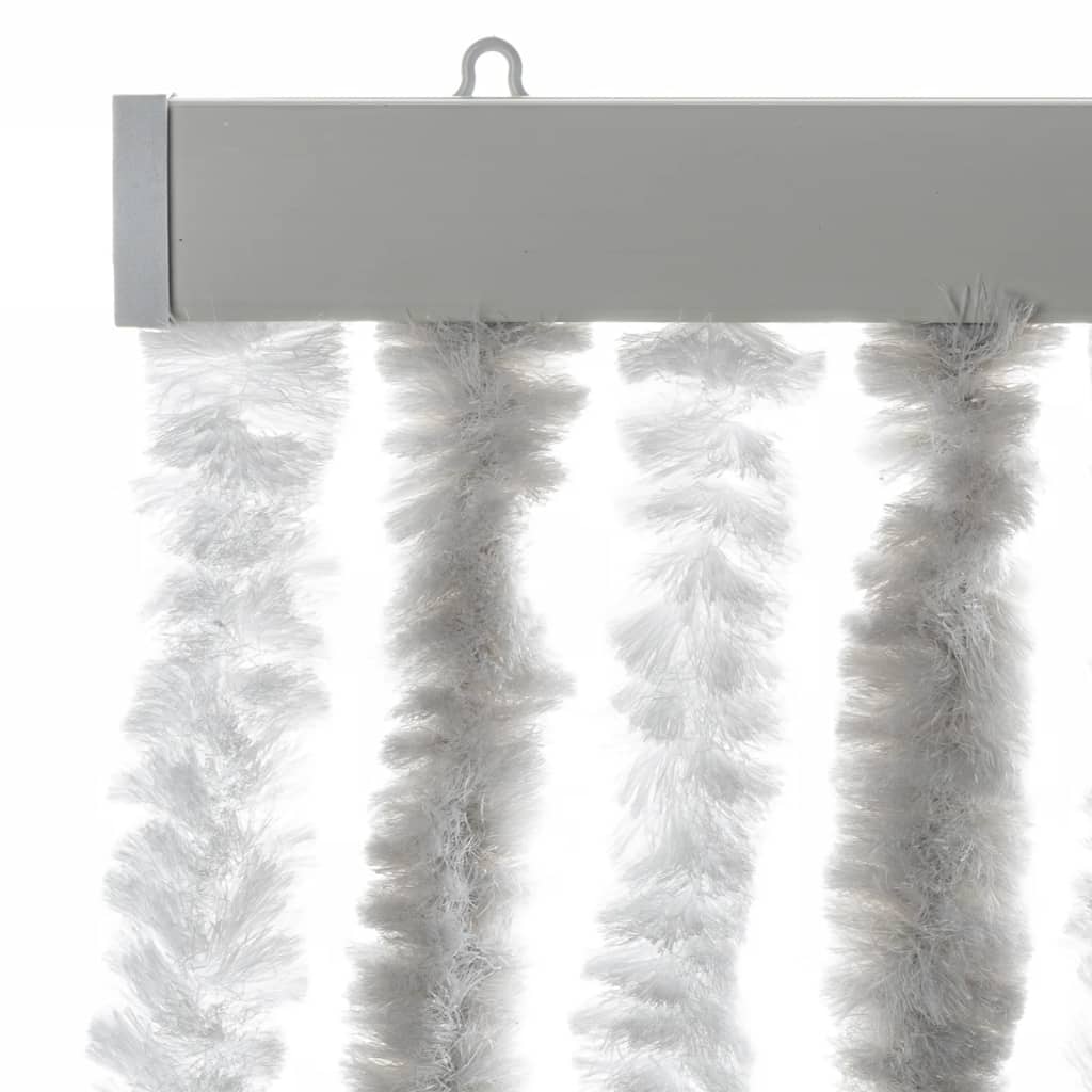 Fly Curtain Light Grey and White 118x220 cm Chenille