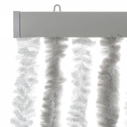 Fly Curtain Light Grey and White 118x220 cm Chenille
