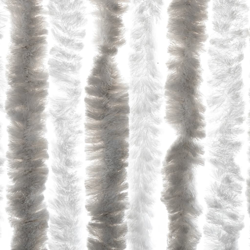 Fly Curtain Light Grey and White 118x220 cm Chenille