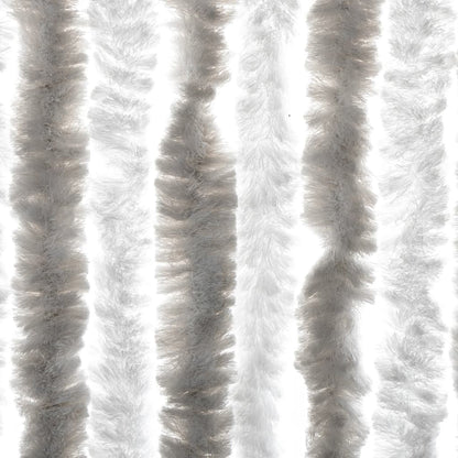 Fly Curtain Light Grey and White 118x220 cm Chenille