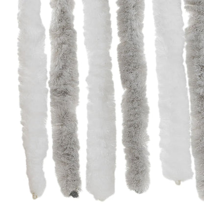 Fly Curtain Light Grey and White 118x220 cm Chenille