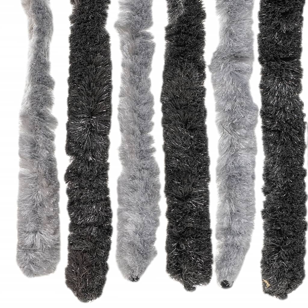 Fly Curtain Grey and Black 118x220 cm Chenille