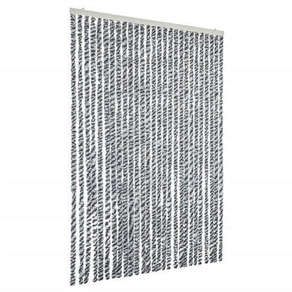 Fly Curtain Grey and Black and White 118x220 cm Chenille