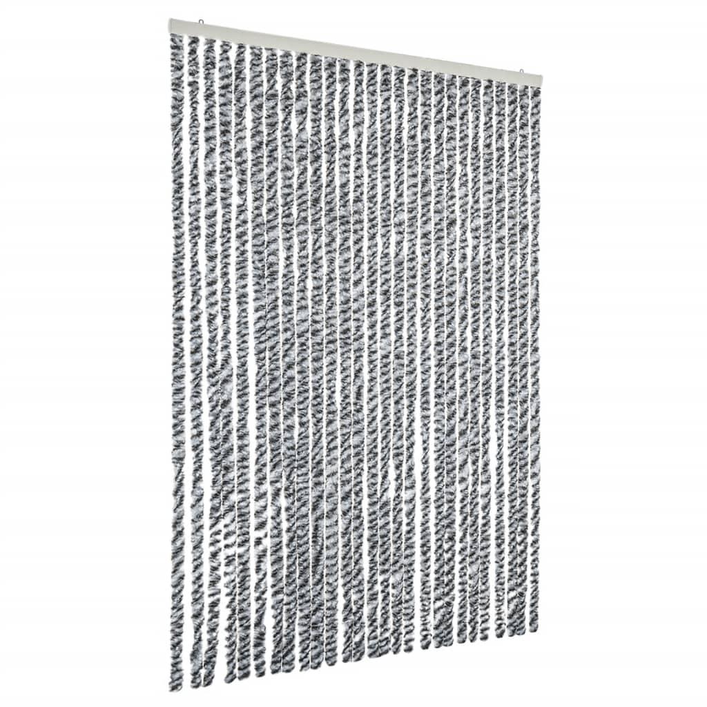 Fly Curtain Grey and Black and White 118x220 cm Chenille