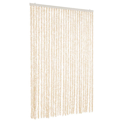 Fly Curtain Beige and White 118x220 cm Chenille