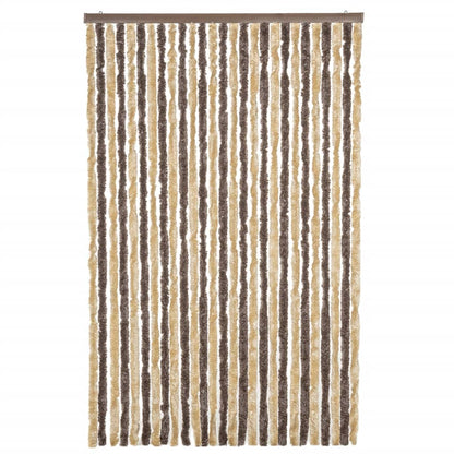 Fly Curtain Dark Brown and Beige 118x220 cm Chenille