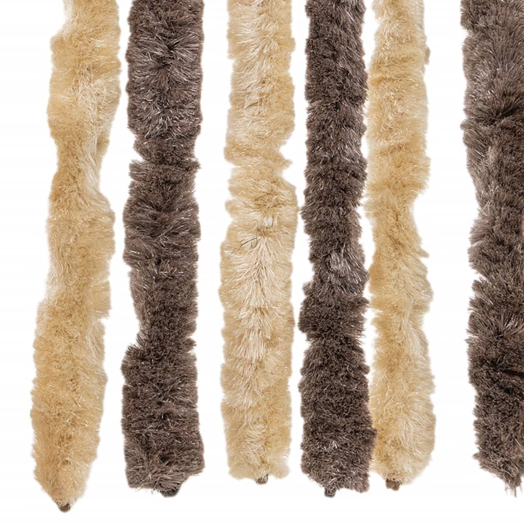 Fly Curtain Dark Brown and Beige 118x220 cm Chenille