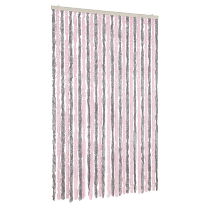 Fly Curtain Silver Grey and Pink 118x220 cm Chenille