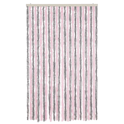 Fly Curtain Silver Grey and Pink 118x220 cm Chenille