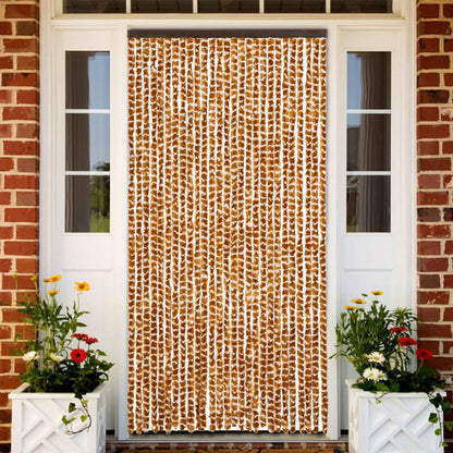 Fly Curtain Ochre and White 118x220 cm Chenille