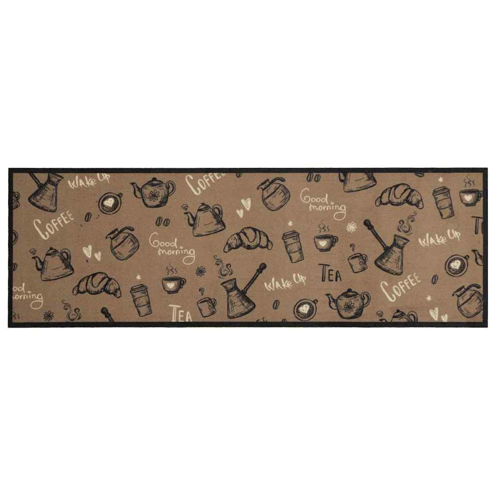 Kitchen Rug Washable Morning Brown 60x180 cm Velvet