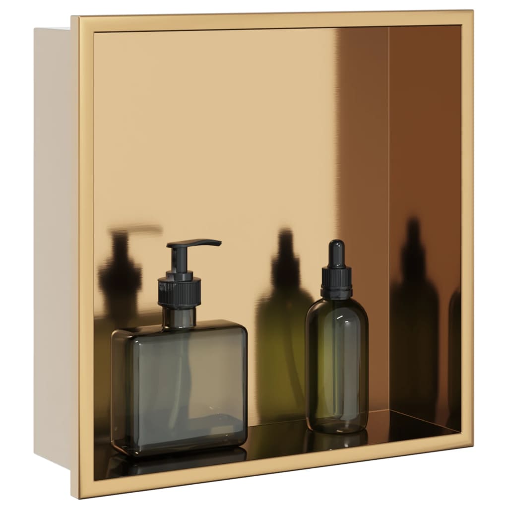 Shower Niche Brushed Gold 32x32x9 cm Stainless Steel