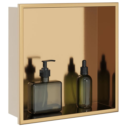 Shower Niche Brushed Gold 32x32x9 cm Stainless Steel