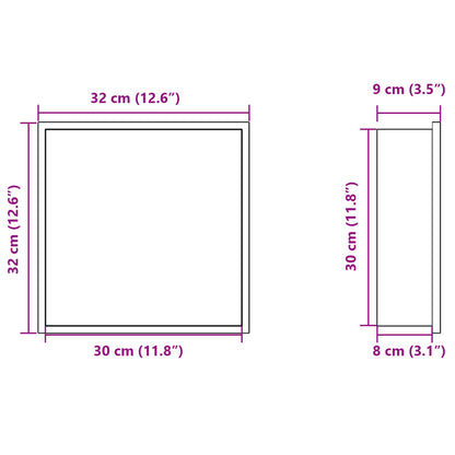 Shower Niche Matt White 32x32x9 cm Stainless Steel