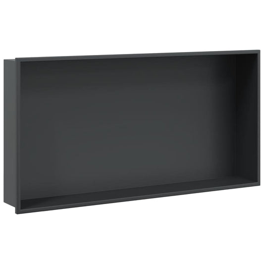 Shower Niche Matt Black 62x32x9 cm Stainless Steel