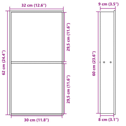 Shower Niche Brushed Gold 32x62x9 cm Stainless Steel