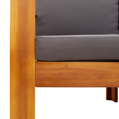 3 Piece Garden Sofa Set with Cushions Solid Wood Acacia