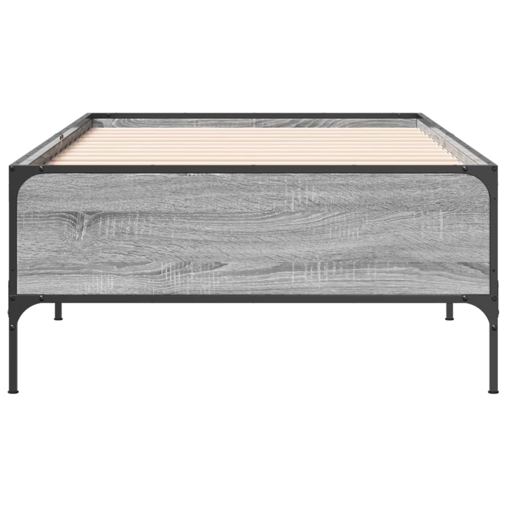 Bed Frame without Mattress Grey Sonoma 90x200 cm