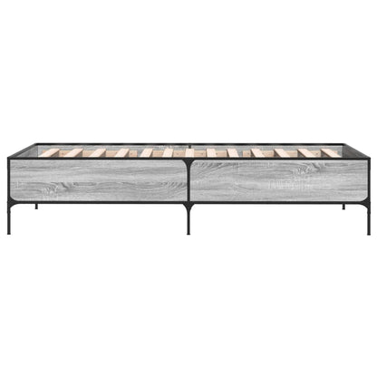 Bed Frame without Mattress Grey Sonoma 90x200 cm