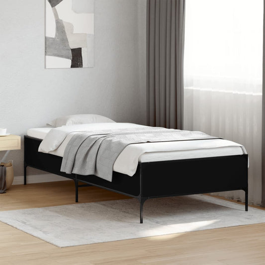 Bed Frame without Mattress Black 90x190 cm