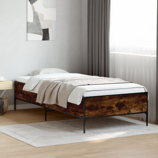 Bed Frame without Mattress Smoked Oak 90x190 cm
