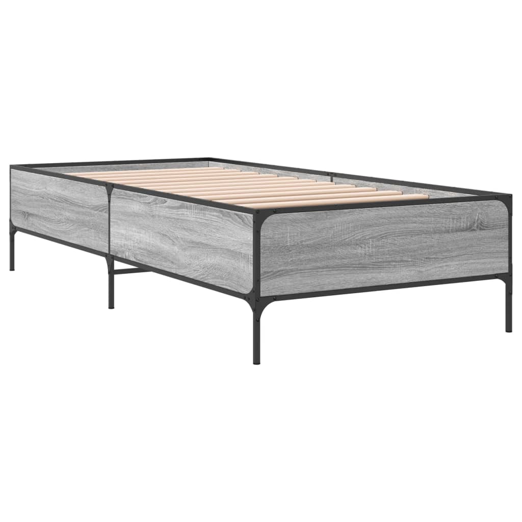 Bed Frame without Mattress Grey Sonoma 90x190 cm Single