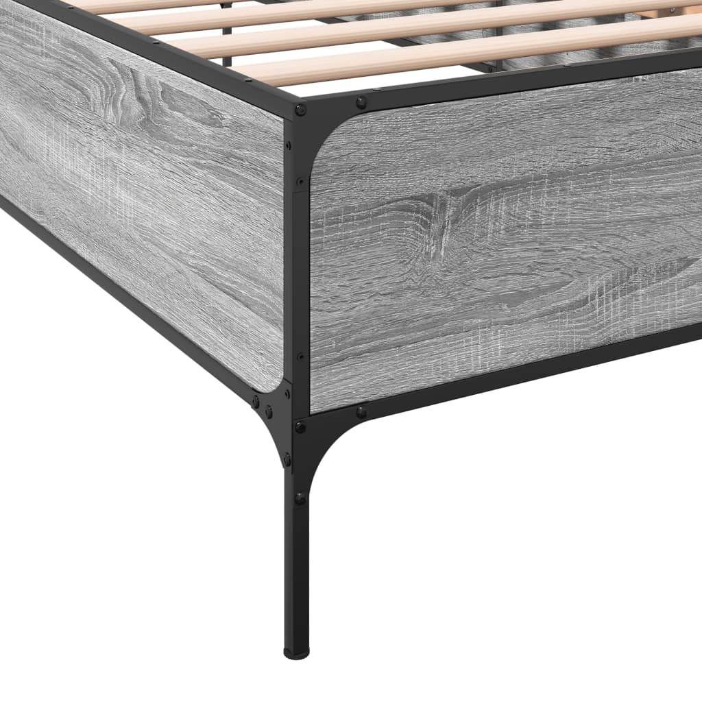 Bed Frame without Mattress Grey Sonoma 90x190 cm Single