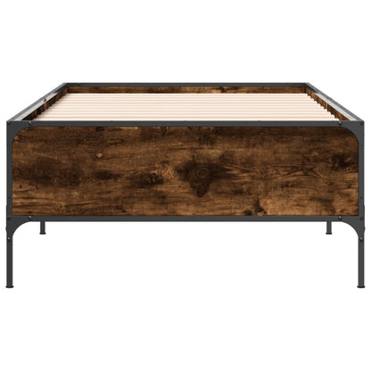 Bed Frame without Mattress Smoked Oak 75x190 cm