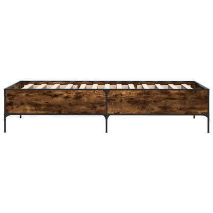 Bed Frame without Mattress Smoked Oak 75x190 cm