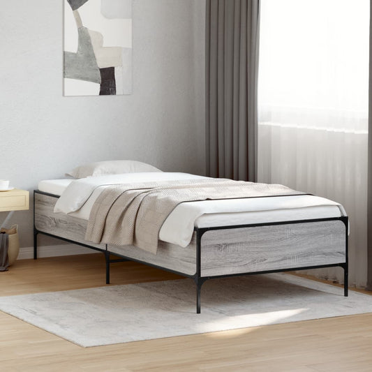 Bed Frame without Mattress Grey Sonoma 75x190 cm
