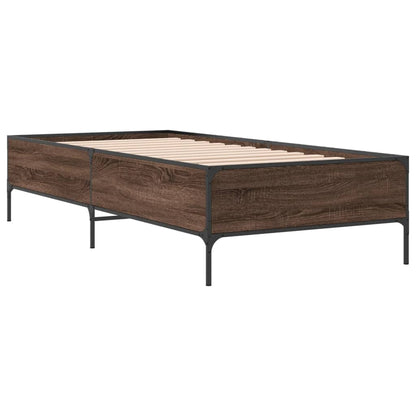 Bed Frame without Mattress Brown Oak 75x190 cm Small Single