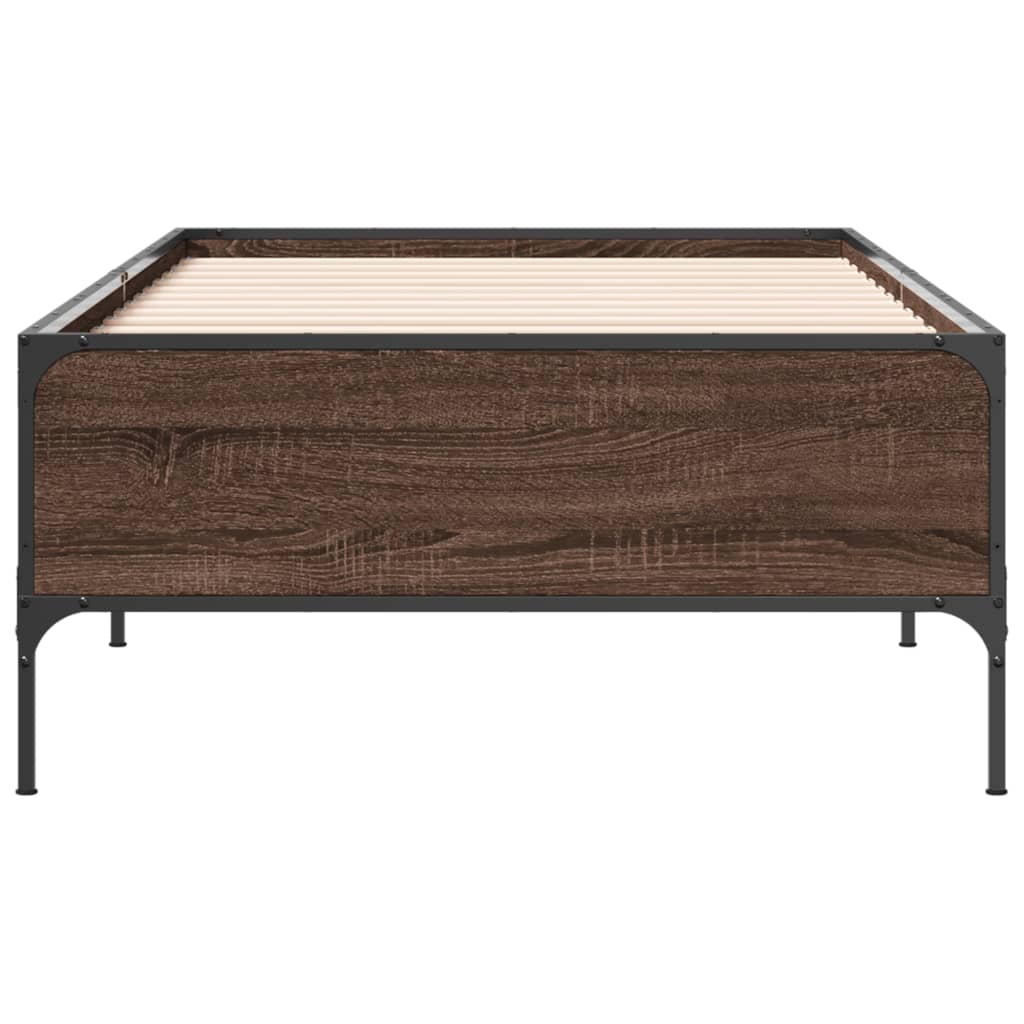Bed Frame without Mattress Brown Oak 75x190 cm Small Single