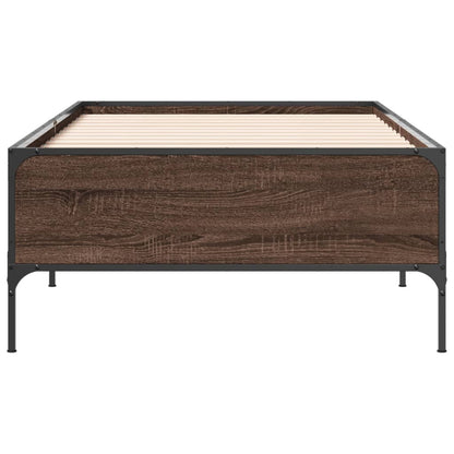 Bed Frame without Mattress Brown Oak 75x190 cm Small Single