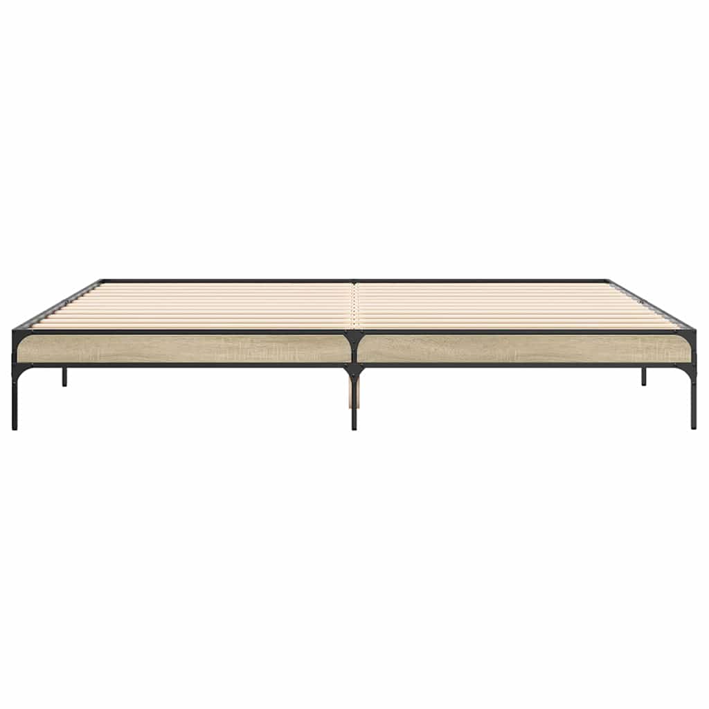 Bed Frame without Mattress Sonoma Oak 200x200 cm