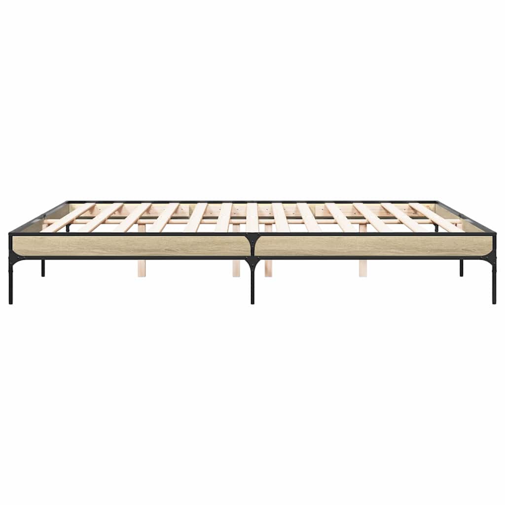 Bed Frame without Mattress Sonoma Oak 200x200 cm