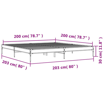 Bed Frame without Mattress Smoked Oak 200x200 cm