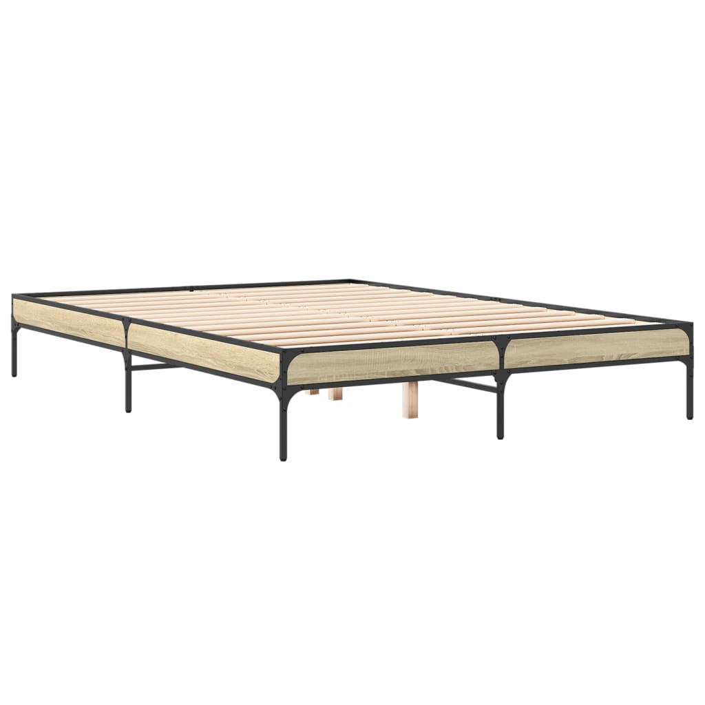 Bed Frame without Mattress Sonoma Oak 150x200 cm King Size