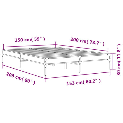 Bed Frame without Mattress Sonoma Oak 150x200 cm King Size