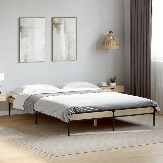 Bed Frame without Mattress Sonoma Oak 150x200 cm